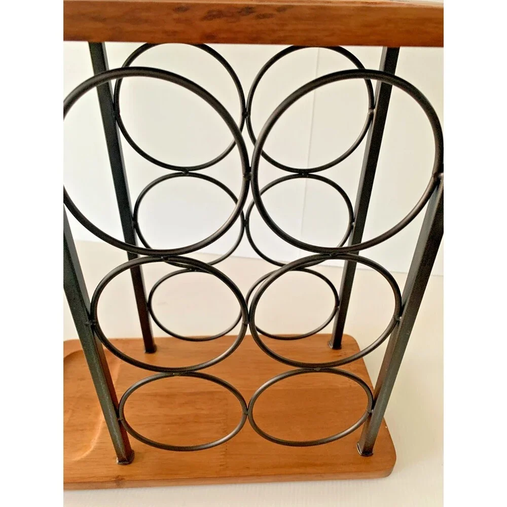 Allcener Wine Rack w/Glass Holder, Countertop Wood Rack w/ Tray 13.5